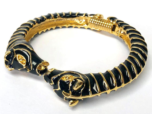 Black and Gold Double Zebra Head Bracelet