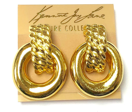 Gold Doorknocker Clip Earring