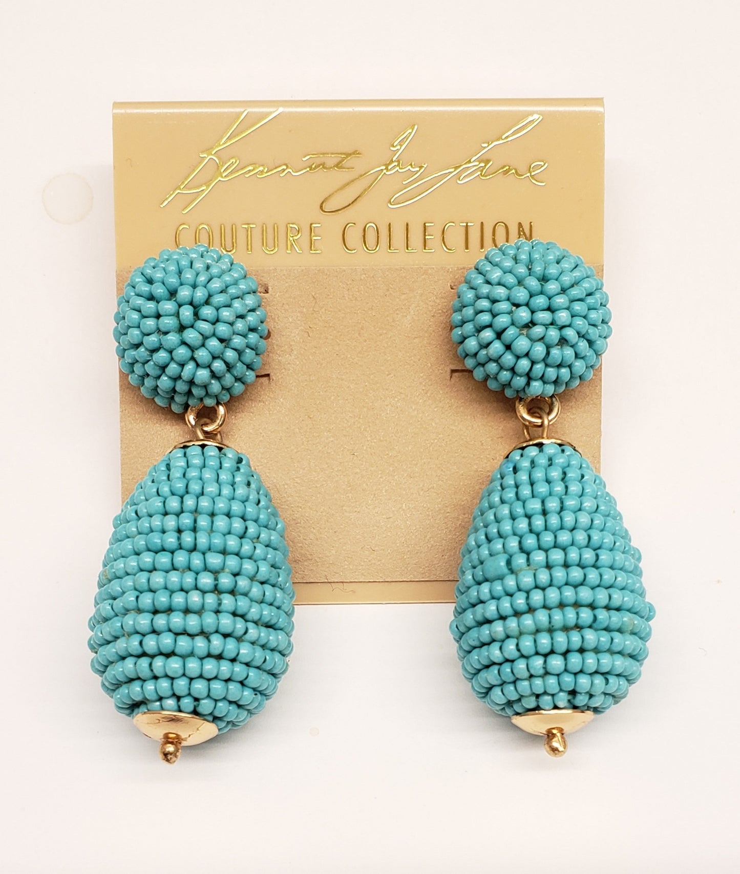 Turquoise Seed Bead Drop Earring