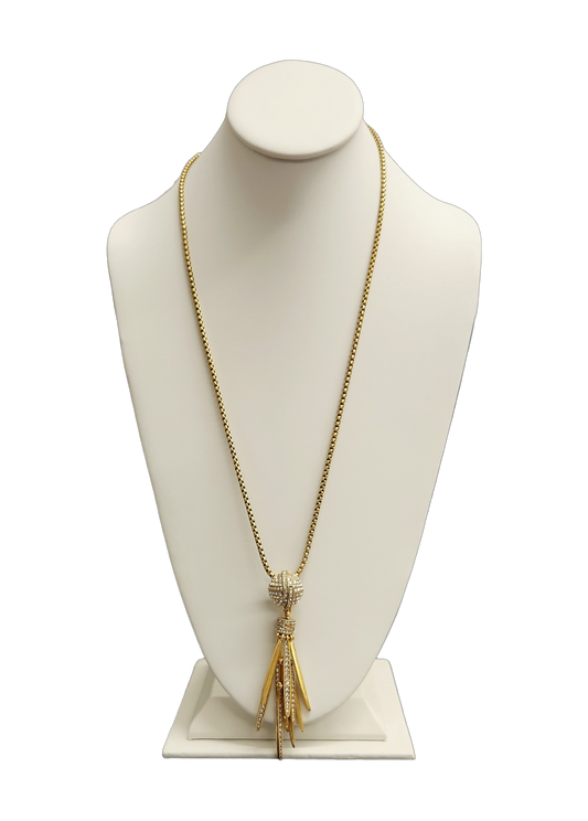 Light Antique with Crystal Spikes Pendant Necklace