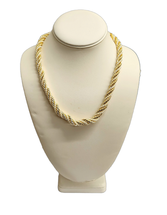 Gold with Pearl Twisted Necklace
