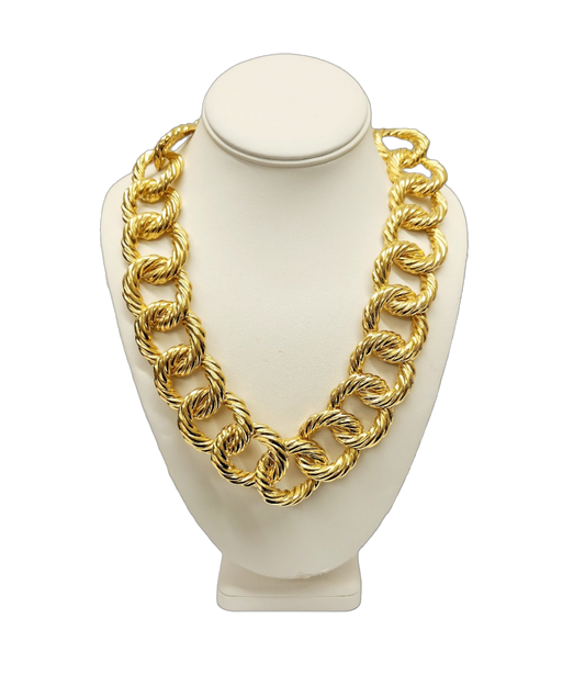 Gold Twist Links Necklace