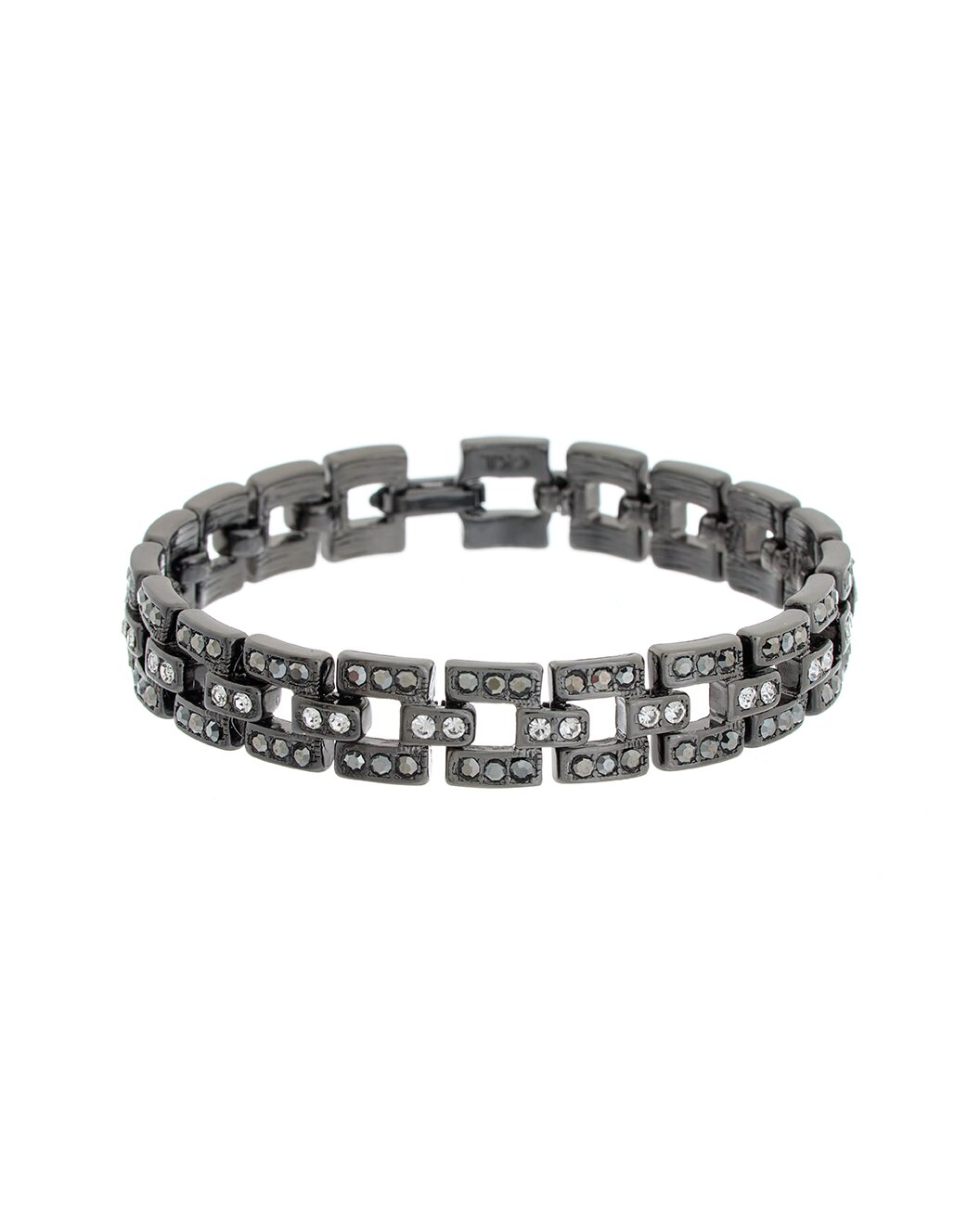 7.5" Gunmetal with Argent and Crystal Link Bracelet