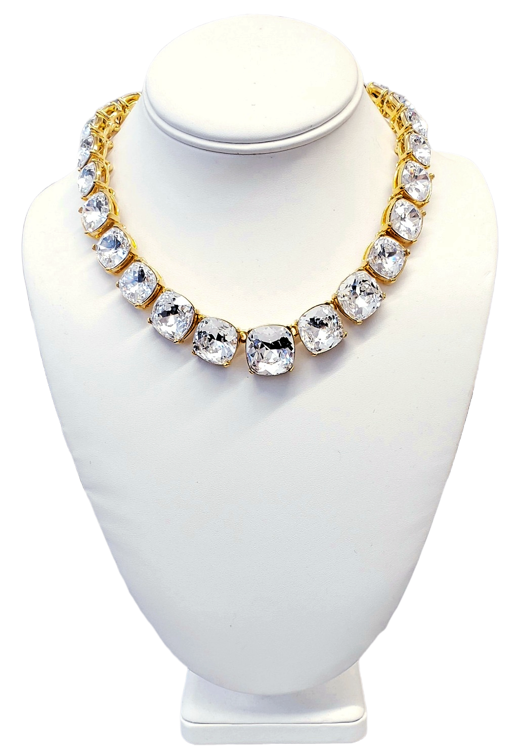 15"-18" Gold and Crystal Headlight Necklace