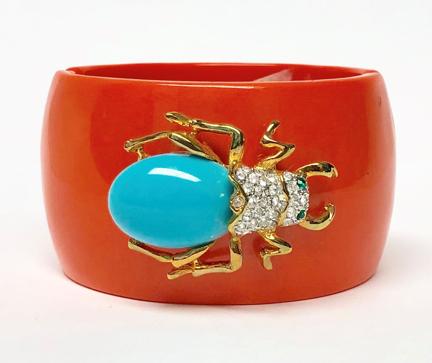 Coral Gold With Turquoise Bettle Bracelet