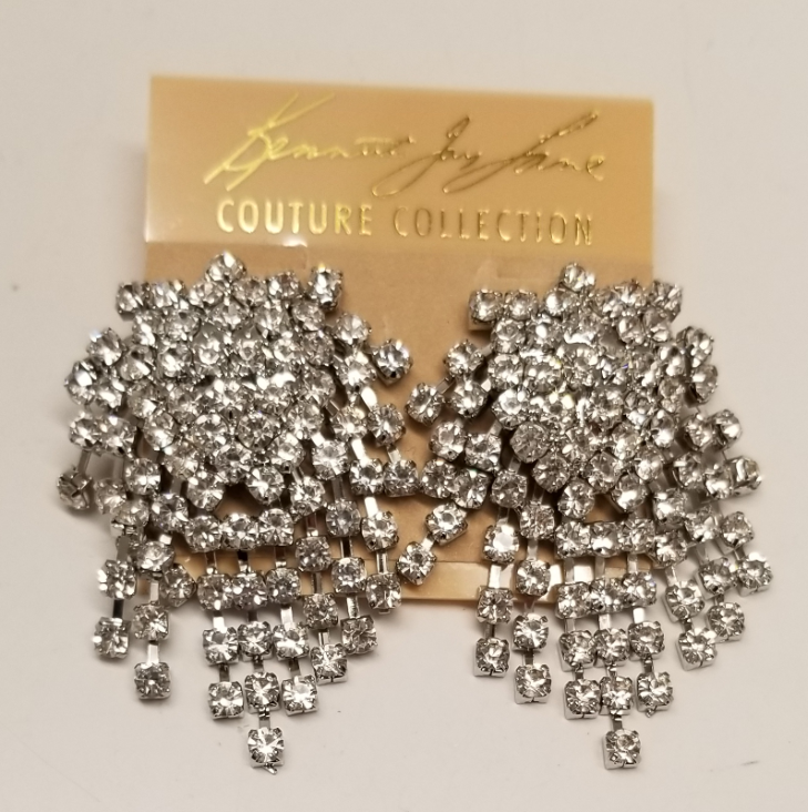 crystal cluster pierced earring