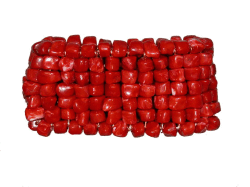 7 Row Dark Coral Stretch Bracelet