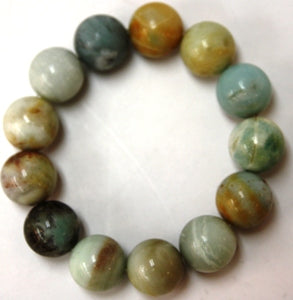 Round Amazonite Bead Stretch Bracelet