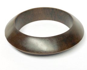 Wide Dark Brown Wood Bangle