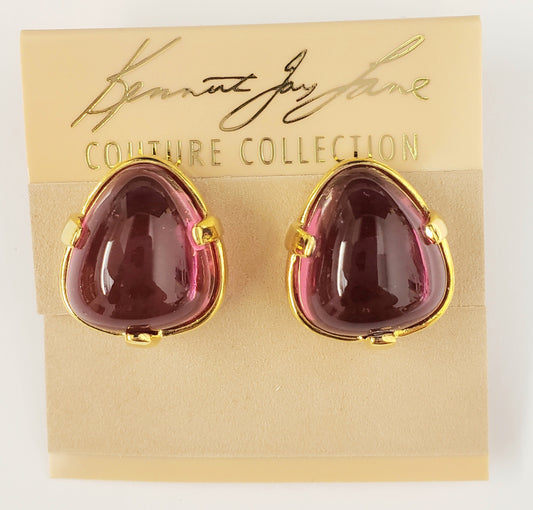 Gold Amethyst Nugget Clip Earring