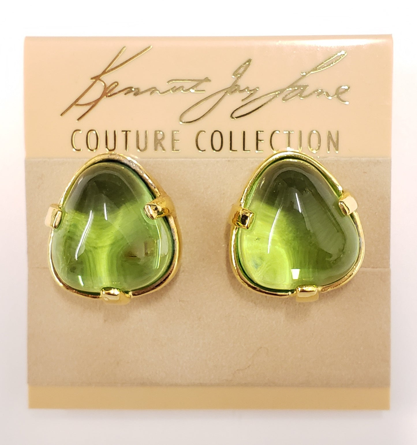 Gold Peridot Nugget Clip Earring