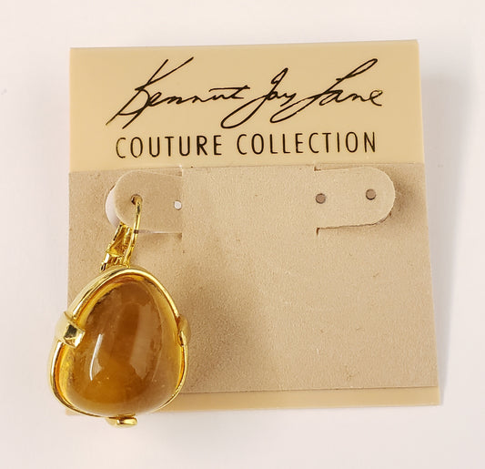 Gold Topaz Nugget Eurowire Earring