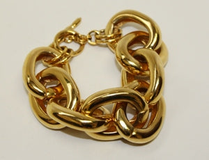Polished Gold Large Link Bracelet
