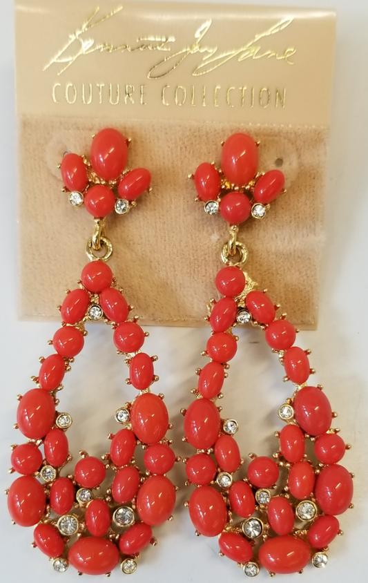 Coraline Cabochons Open Teardrop Pierced Earring