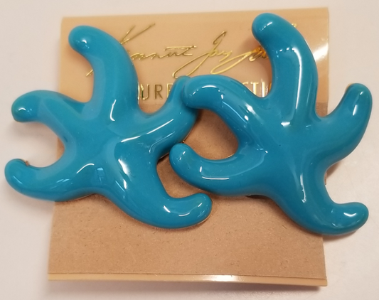 Turquoise Starfish Clip Earring