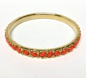 Gold and Coral Bangle