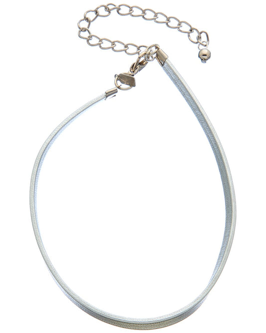 Silver Leather Choker