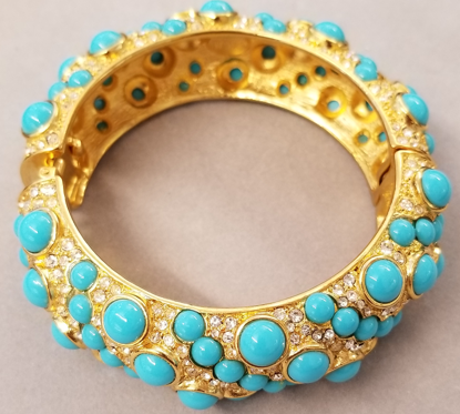 Turquoise Cluster Domed Bracelet