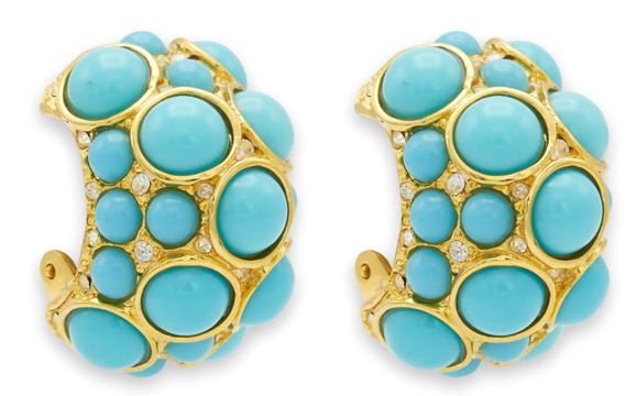 Turquoise Cluster Clip Earring