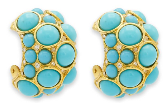 Turquoise Cluster Clip Earring