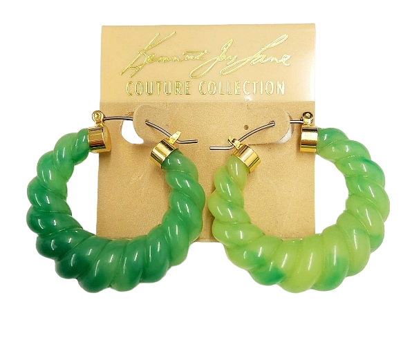 Jade Twist Resin Hoop Earring