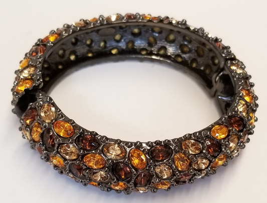 Multi Topaz Domed Hinged Bracelet