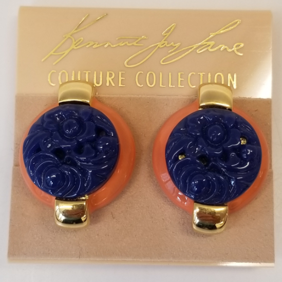 Coral Base and Lapis Top and Gold Trim