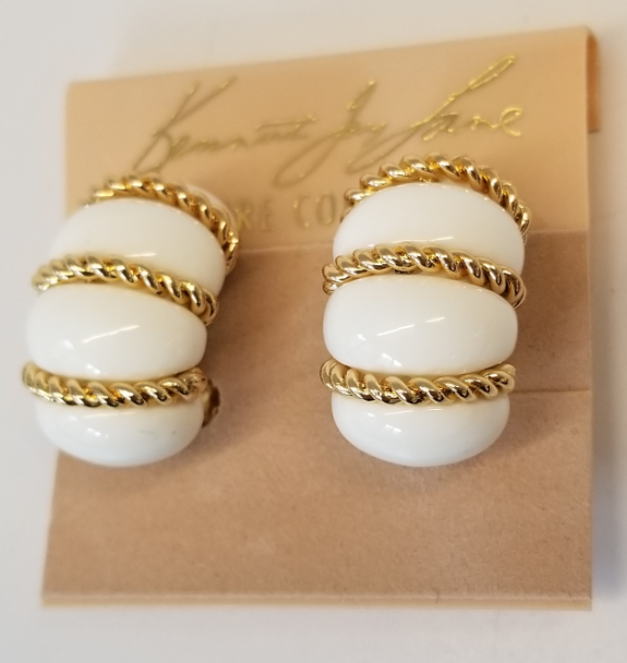 White Wrapped Shrimp Earring