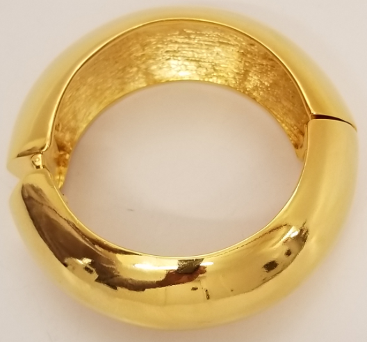 Polished Gold Bombe' Hinged Bracelet