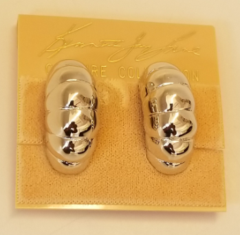 Polished Silver Hoop Earring