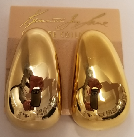 Polished Gold Tapered Half Hoop Clip Earring
