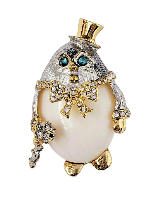 2 1-4"x1 1-2" Gold Humpty Dumpty Pin