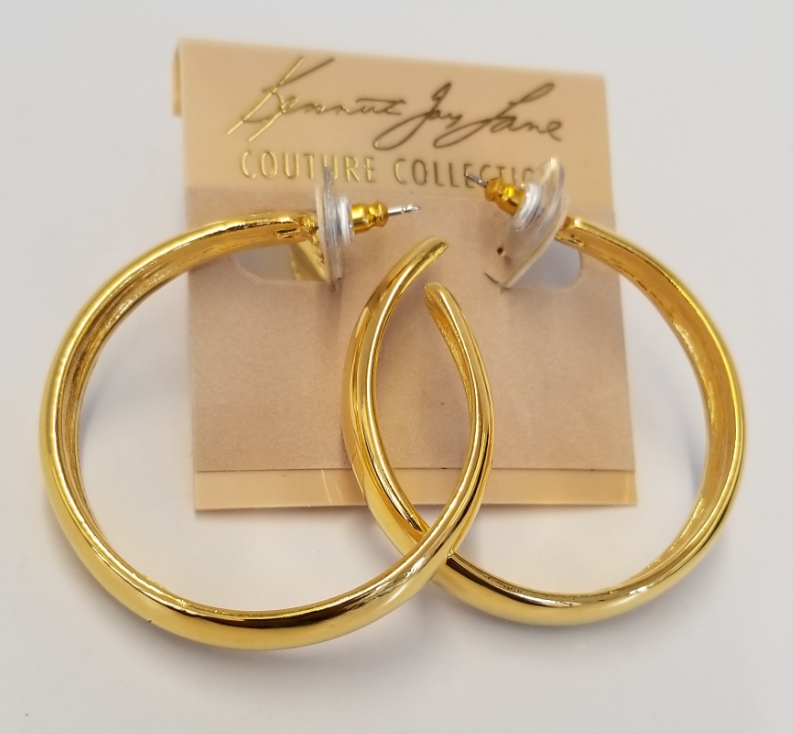 Gold Pierced Hoop Earring