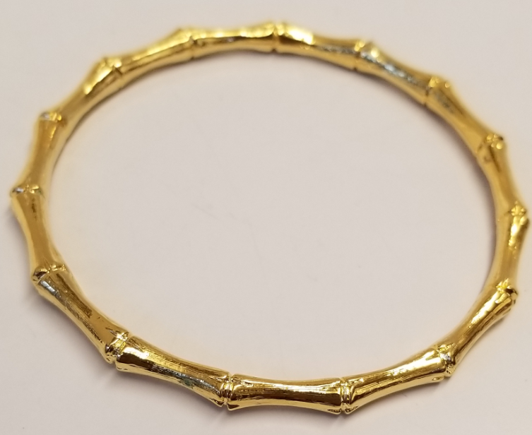 Satin Gold Bamboo Bangle Bracelet