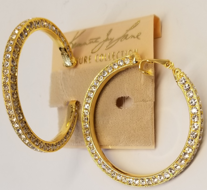 Crystal Pave' Clip Hoop Earring