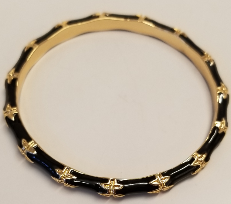 Black Enamel Bamboo Bangle