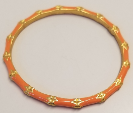 Light Coral Enamel Bamboo Bangle