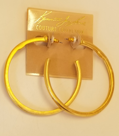 Satin Gold Large Hoop Earring Pierced