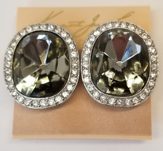 Silver and Crystal frame Black Diamond Headlight Clip