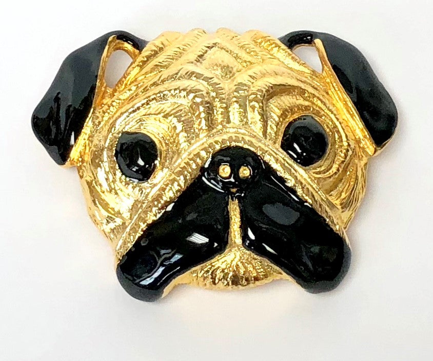 Gold And Black Pug Pin