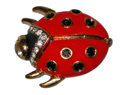 Red and Jet Dots Small Ladybug Pin
