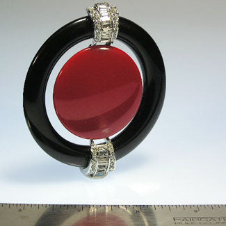 Black Ring Red Center Deco Pin