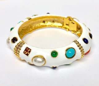 White and Multi-Color Stones Bracelet