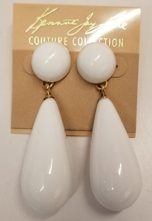 White Drop Pierced Earring