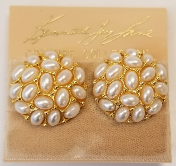 Pearl Cabochon Button Clip Earring