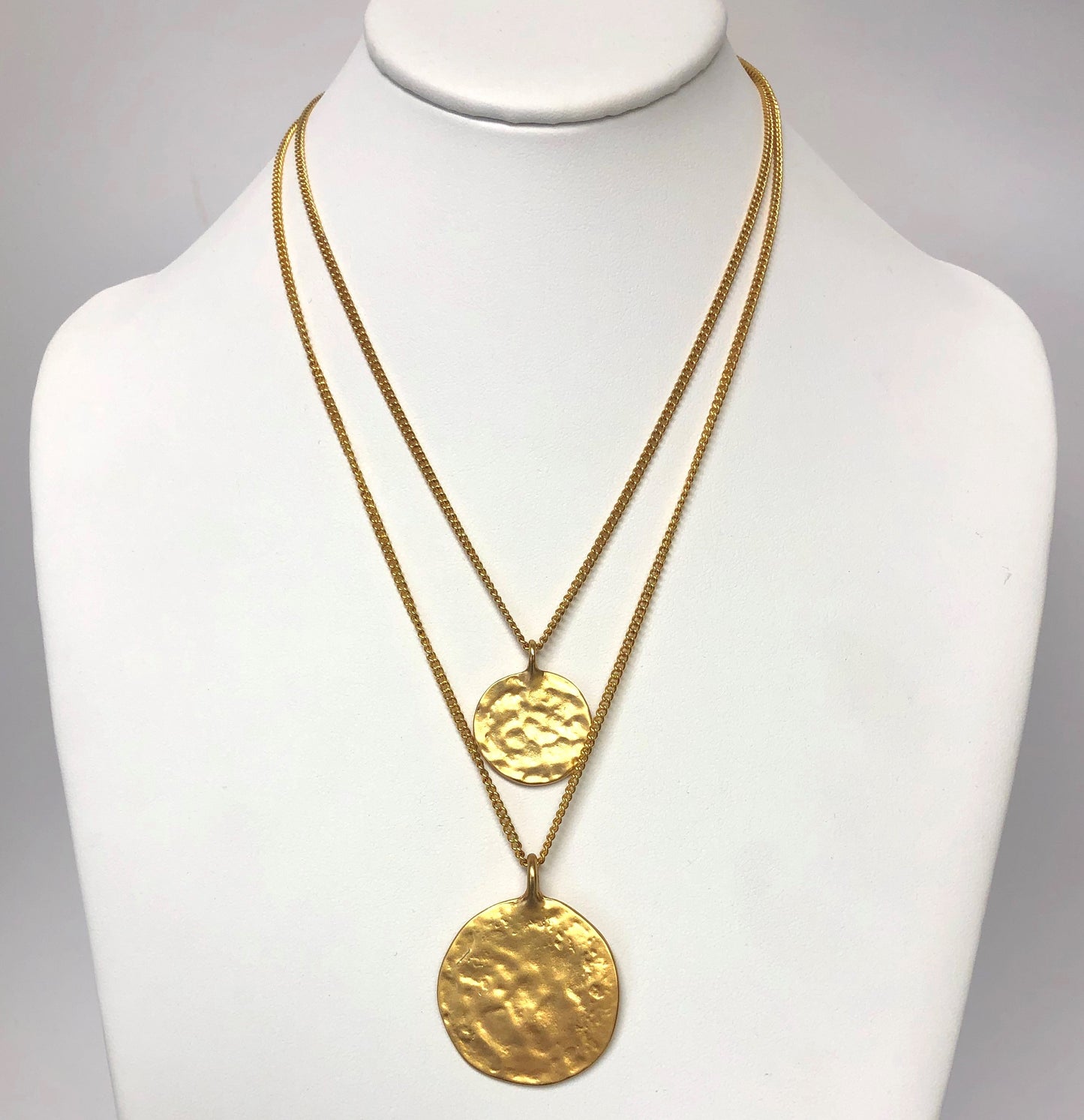 17" and 20" Gold Two Chain With 2 Coins Pendants