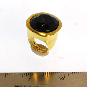 Polished Gold and Sapphire Center Ring