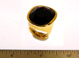 Polished Gold and Amethyst Ring