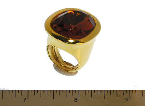 Polished Gold and Topaz Ring