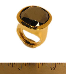 Polished Gold and Hematite Center Ring